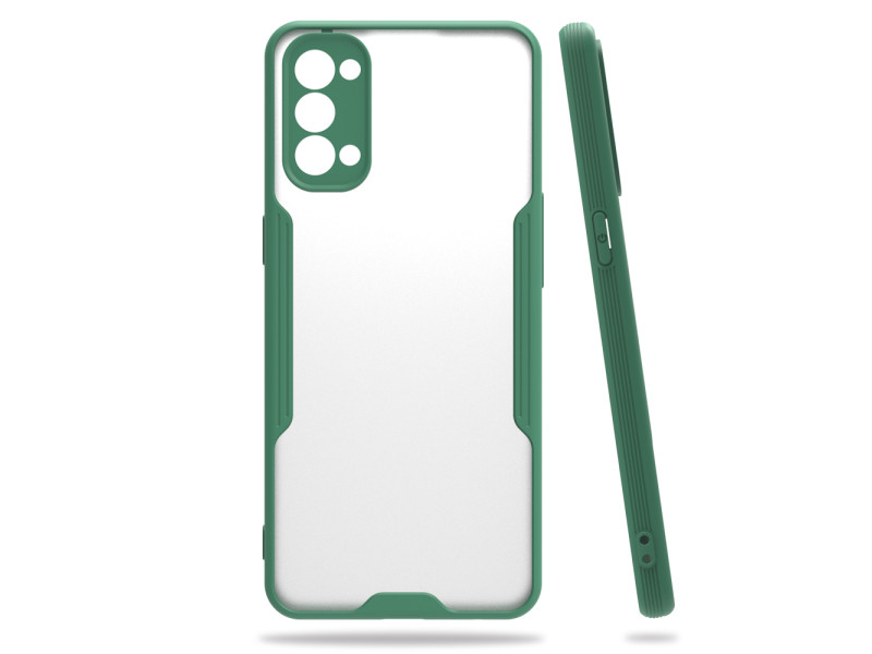 Newface Oppo Reno 4 Kılıf Platin Silikon - Yeşil