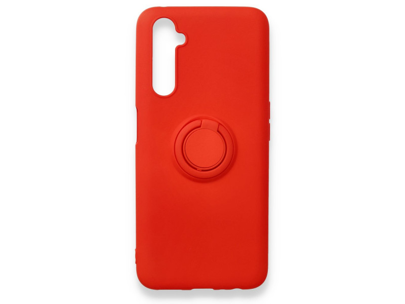 Newface Realme 6 Pro Kılıf Viktor Yüzüklü Silikon - Kırmızı