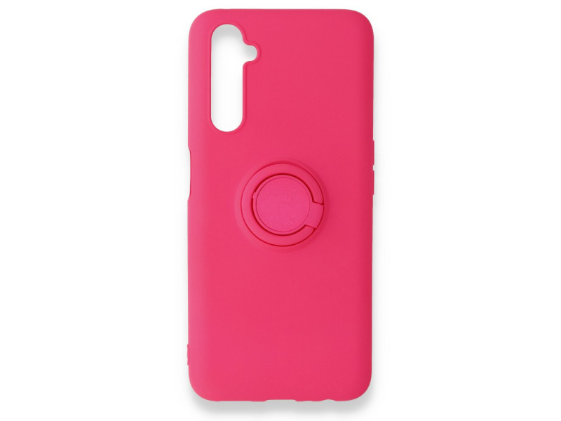 Newface Realme 6 Pro Kılıf Viktor Yüzüklü Silikon - Pembe