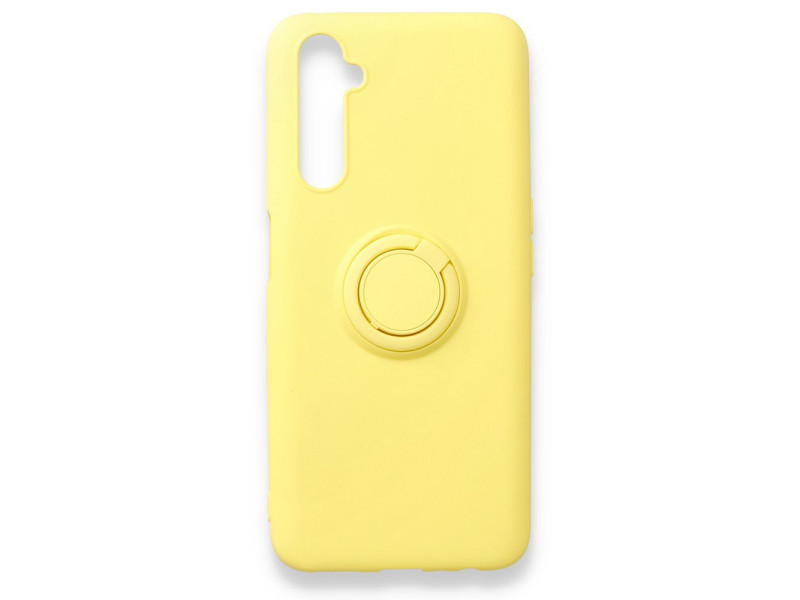 Newface Realme 6 Pro Kılıf Viktor Yüzüklü Silikon - Sarı