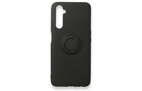 Newface Realme 6 Pro Kılıf Viktor Yüzüklü Silikon - Siyah