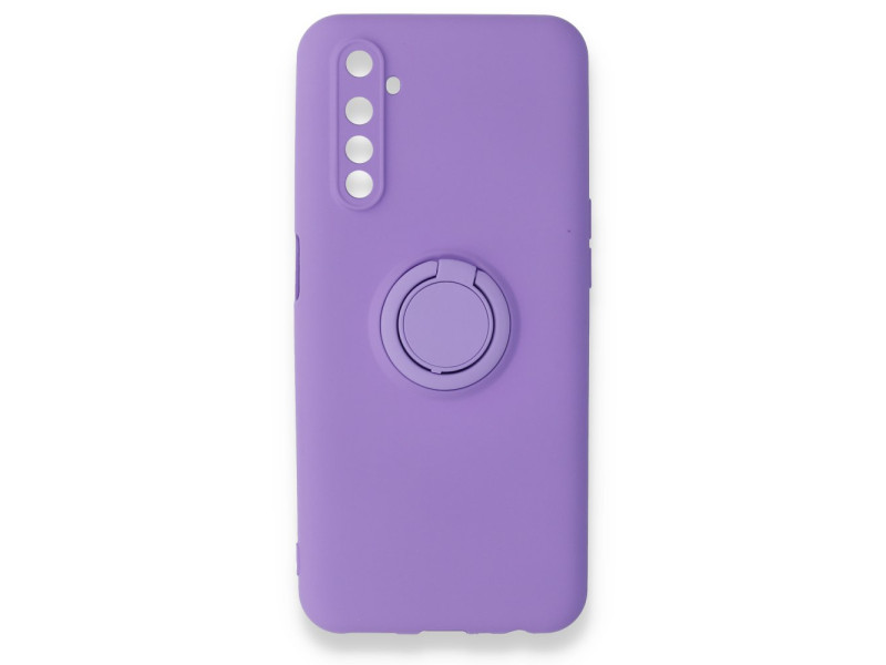 Newface Realme 6 Kılıf Viktor Yüzüklü Silikon - Mor