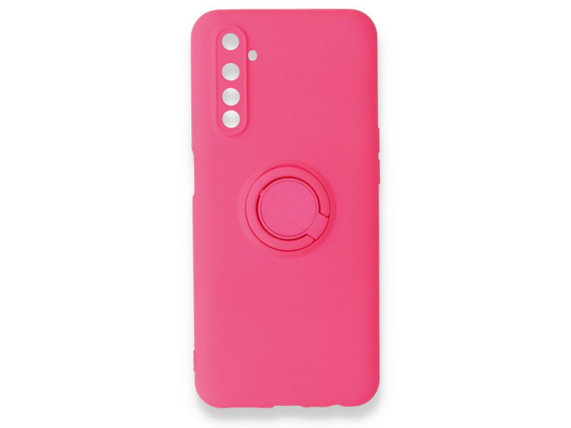 Newface Realme 6 Kılıf Viktor Yüzüklü Silikon - Pembe