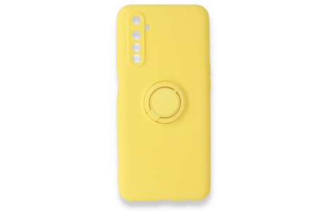 Newface Realme 6 Kılıf Viktor Yüzüklü Silikon - Sarı