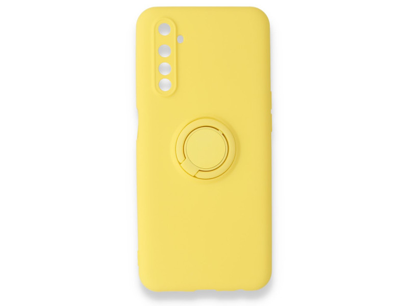 Newface Realme 6 Kılıf Viktor Yüzüklü Silikon - Sarı