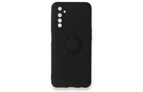 Newface Realme 6 Kılıf Viktor Yüzüklü Silikon - Siyah