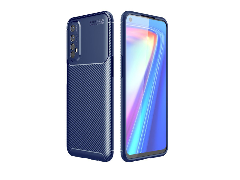 Newface Realme 7 Kılıf Focus Karbon Silikon - Lacivert