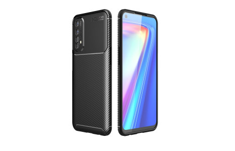 Newface Realme 7 Kılıf Focus Karbon Silikon - Siyah
