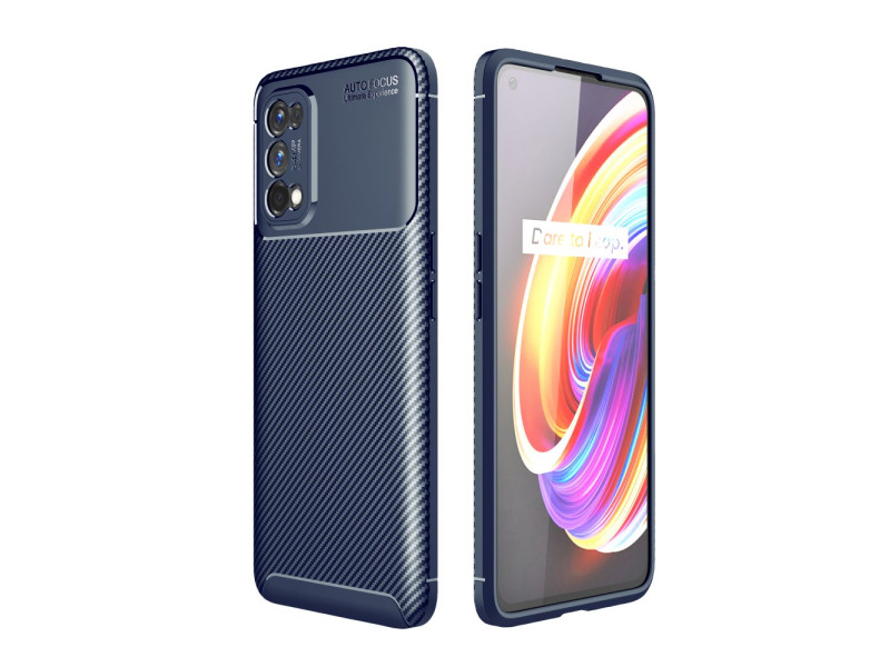 Newface Realme 7 Pro Kılıf Focus Karbon Silikon - Lacivert