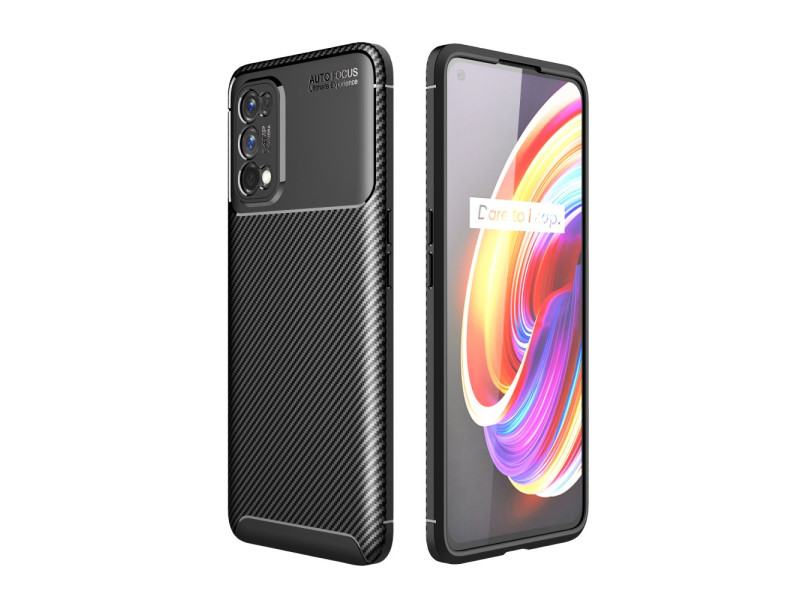 Newface Realme 7 Pro Kılıf Focus Karbon Silikon - Siyah