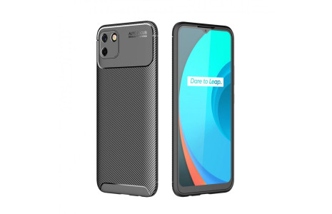 Newface Realme C11 Kılıf Focus Karbon Silikon - Siyah
