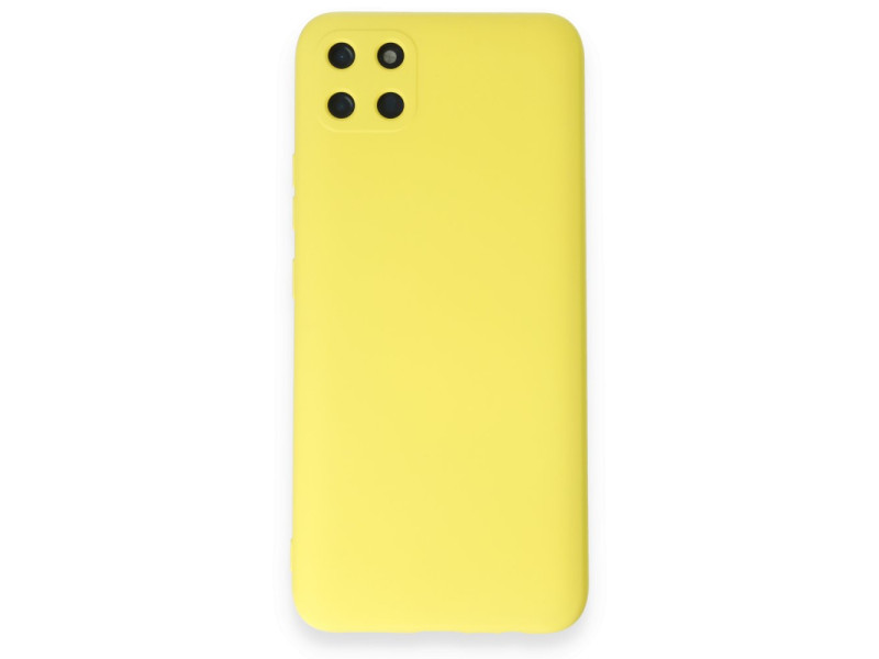 Newface Realme C11 Kılıf Nano içi Kadife Silikon - Sarı