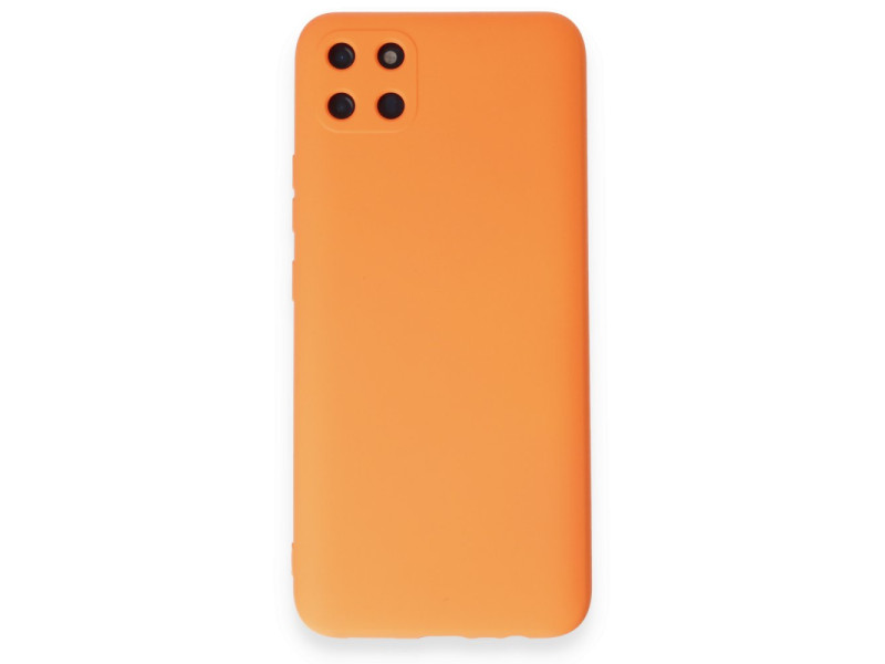 Newface Realme C11 Kılıf Nano içi Kadife Silikon - Turuncu