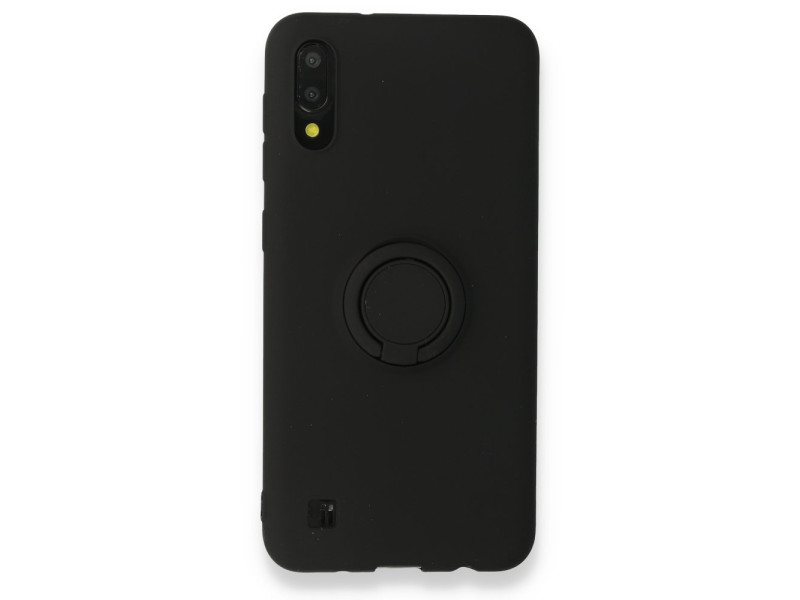 Newface Samsung Galaxy A10 Kılıf Viktor Yüzüklü Silikon - Siyah