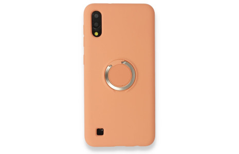 Newface Samsung Galaxy A10 Kılıf Viktor Yüzüklü Silikon - Pudra