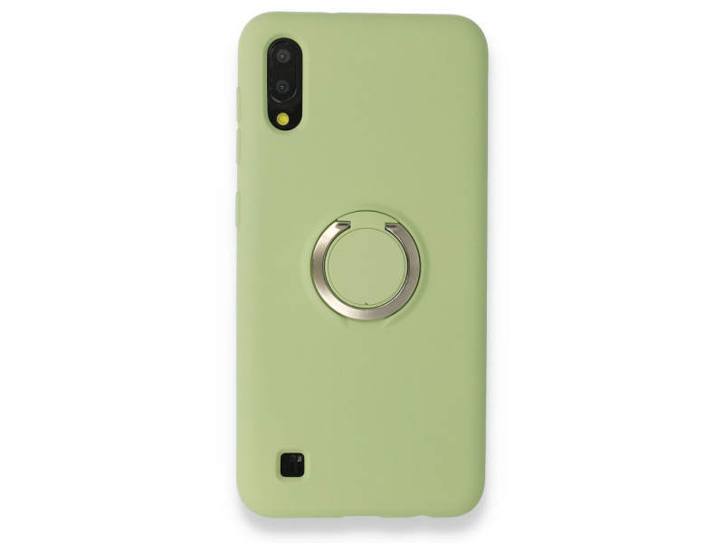 Newface Samsung Galaxy A10 Kılıf Viktor Yüzüklü Silikon - Yeşil