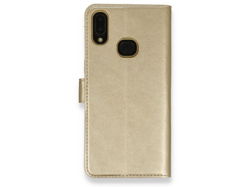 Newface Samsung Galaxy A10S Kılıf Trend S Plus Kapaklı Kılıf - Gold