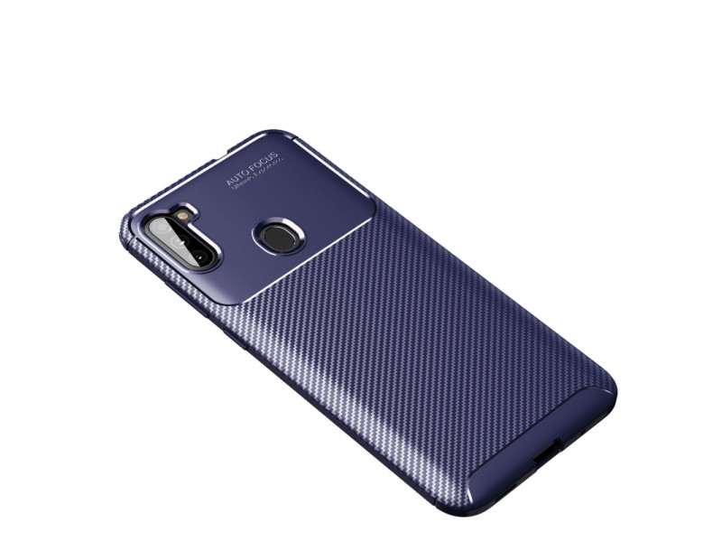 Newface Samsung Galaxy A11 Kılıf Focus Karbon Silikon - Lacivert