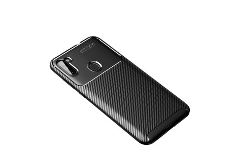 Newface Samsung Galaxy A11 Kılıf Focus Karbon Silikon - Siyah