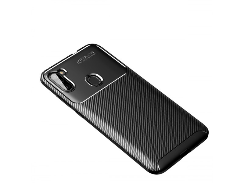 Newface Samsung Galaxy A11 Kılıf Focus Karbon Silikon - Siyah