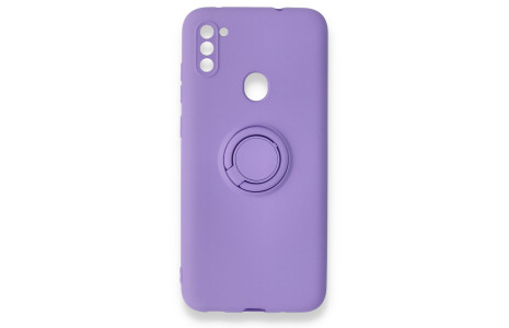 Newface Samsung Galaxy A11 Kılıf Viktor Yüzüklü Silikon - Mor