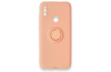 Newface Samsung Galaxy A11 Kılıf Viktor Yüzüklü Silikon - Pudra