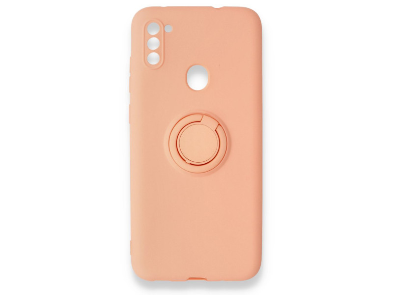 Newface Samsung Galaxy A11 Kılıf Viktor Yüzüklü Silikon - Pudra