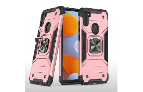 Newface Samsung Galaxy A11 Kılıf Zegna Yüzüklü Silikon Kapak - Rose