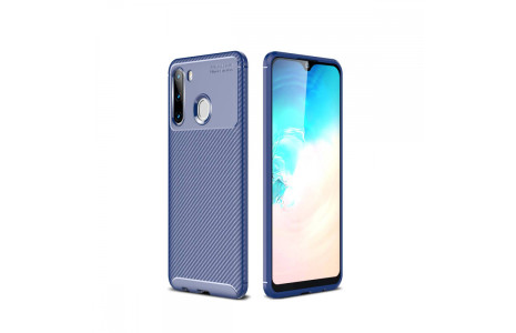 Newface Samsung Galaxy A21 Kılıf Focus Karbon Silikon - Lacivert