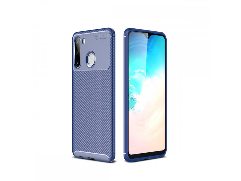 Newface Samsung Galaxy A21 Kılıf Focus Karbon Silikon - Lacivert