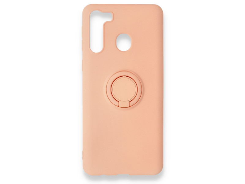 Newface Samsung Galaxy A21 Kılıf Viktor Yüzüklü Silikon - Pudra