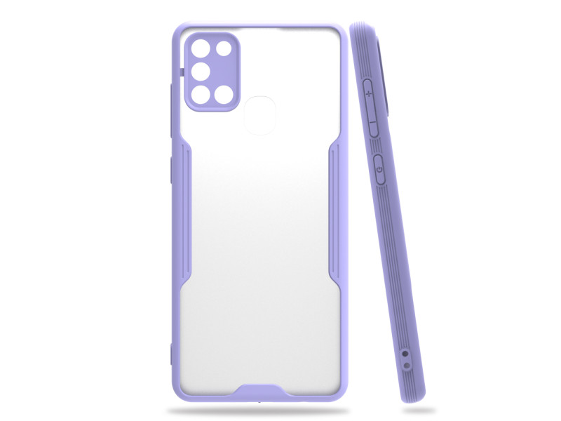 Newface Samsung Galaxy A21S Kılıf Platin Silikon - Lila