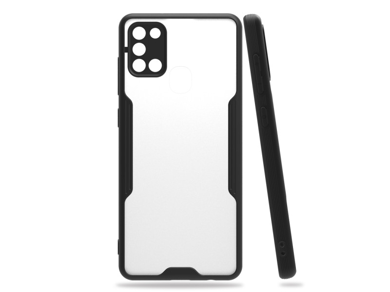 Newface Samsung Galaxy A21S Kılıf Platin Silikon - Siyah