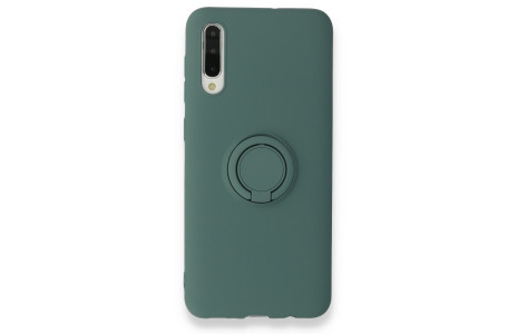 Newface Samsung Galaxy A30S Kılıf Viktor Yüzüklü Silikon - Koyu Yeşil