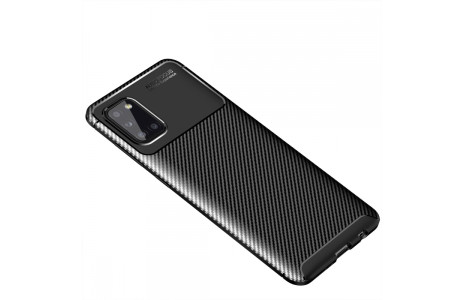 Newface Samsung Galaxy A31 Kılıf Focus Karbon Silikon - Siyah