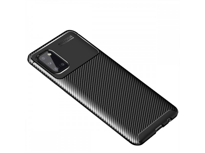 Newface Samsung Galaxy A31 Kılıf Focus Karbon Silikon - Siyah