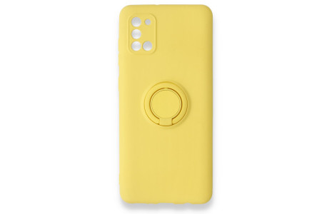 Newface Samsung Galaxy A31 Kılıf Viktor Yüzüklü Silikon - Sarı