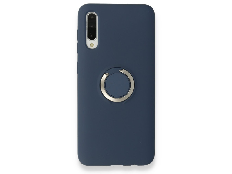 Newface Samsung Galaxy A50S Kılıf Viktor Yüzüklü Silikon - Lacivert
