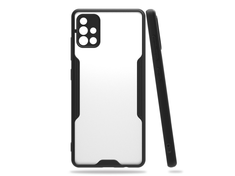 Newface Samsung Galaxy A51 Kılıf Platin Silikon - Siyah