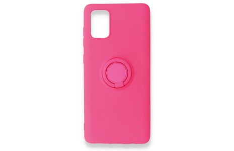 Newface Samsung Galaxy A51 Kılıf Viktor Yüzüklü Silikon - Pembe