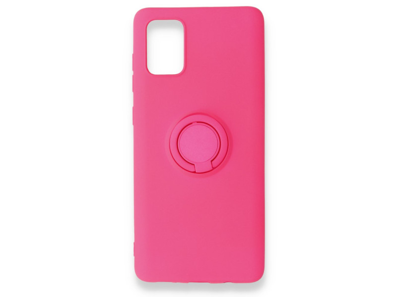 Newface Samsung Galaxy A51 Kılıf Viktor Yüzüklü Silikon - Pembe