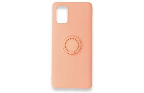 Newface Samsung Galaxy A51 Kılıf Viktor Yüzüklü Silikon - Pudra