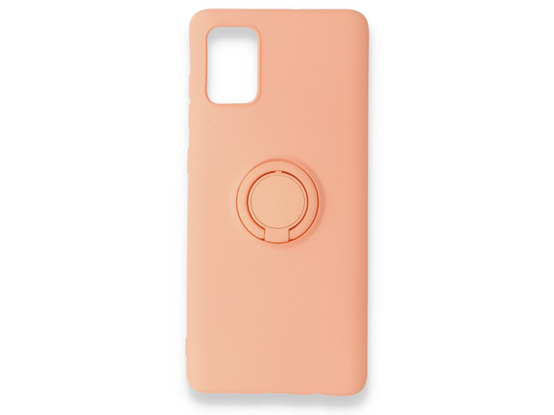 Newface Samsung Galaxy A51 Kılıf Viktor Yüzüklü Silikon - Pudra