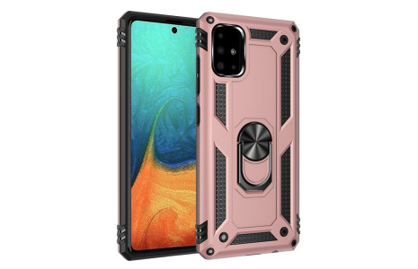 Newface Samsung Galaxy A71 Kılıf Sofya Yüzüklü Silikon Kapak - Rose