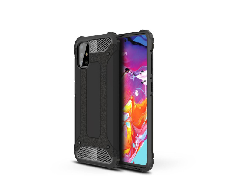 Newface Samsung Galaxy A71 Kılıf Tank Silikon Kapak - Siyah