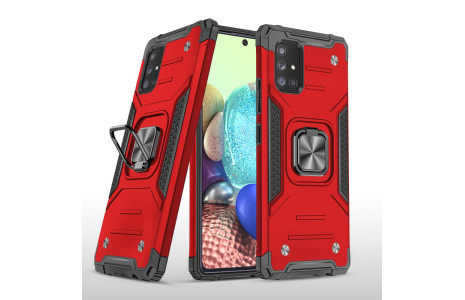 Newface Samsung Galaxy A71 Kılıf Zegna Yüzüklü Silikon Kapak - Kırmızı