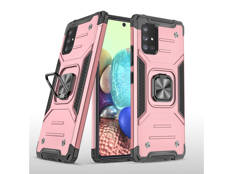 Newface Samsung Galaxy A71 Kılıf Zegna Yüzüklü Silikon Kapak - Rose
