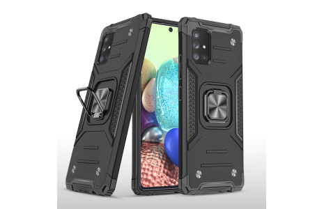 Newface Samsung Galaxy A71 Kılıf Zegna Yüzüklü Silikon Kapak - Siyah