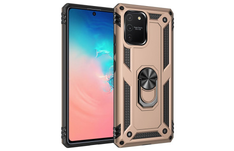 Newface Samsung Galaxy A81 / Note 10 Lite Kılıf Sofya Yüzüklü Silikon Kapak - Gold