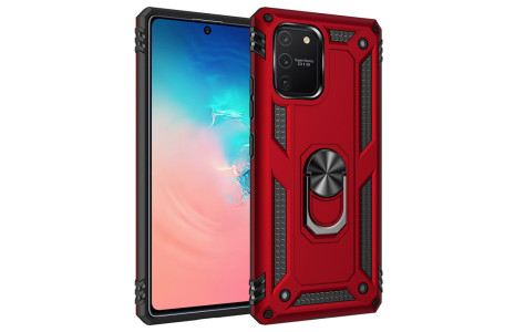 Newface Samsung Galaxy A81 / Note 10 Lite Kılıf Sofya Yüzüklü Silikon Kapak - Kırmızı